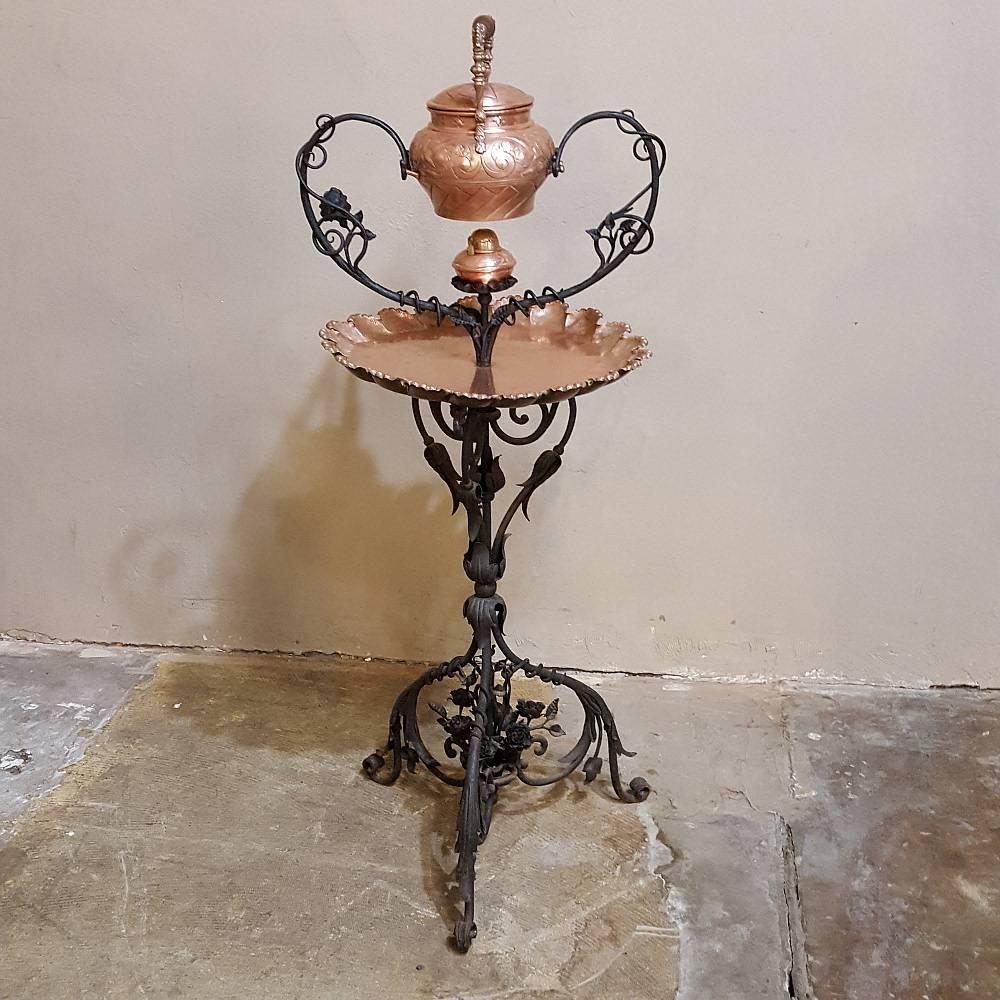 19th Century Wrought Iron and Copper Tea Serving Stand 2