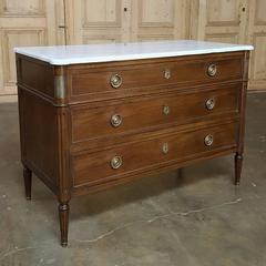 19th Century French Directoire Marble-Top Commode