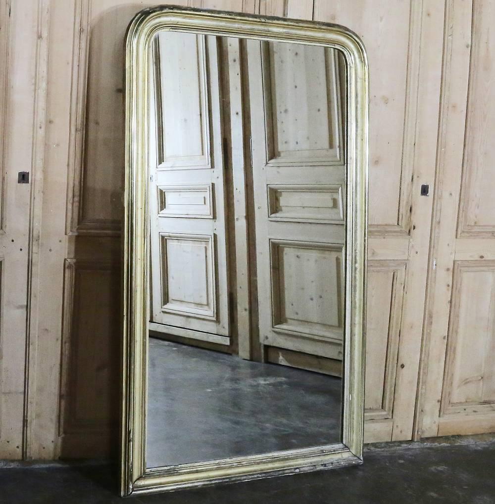 19th Century French Louis Philippe Silver-Gilded Mirror, circa 1850s 2