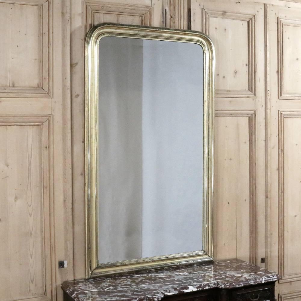 19th Century French Louis Philippe Silver-Gilded Mirror, circa 1850s 3