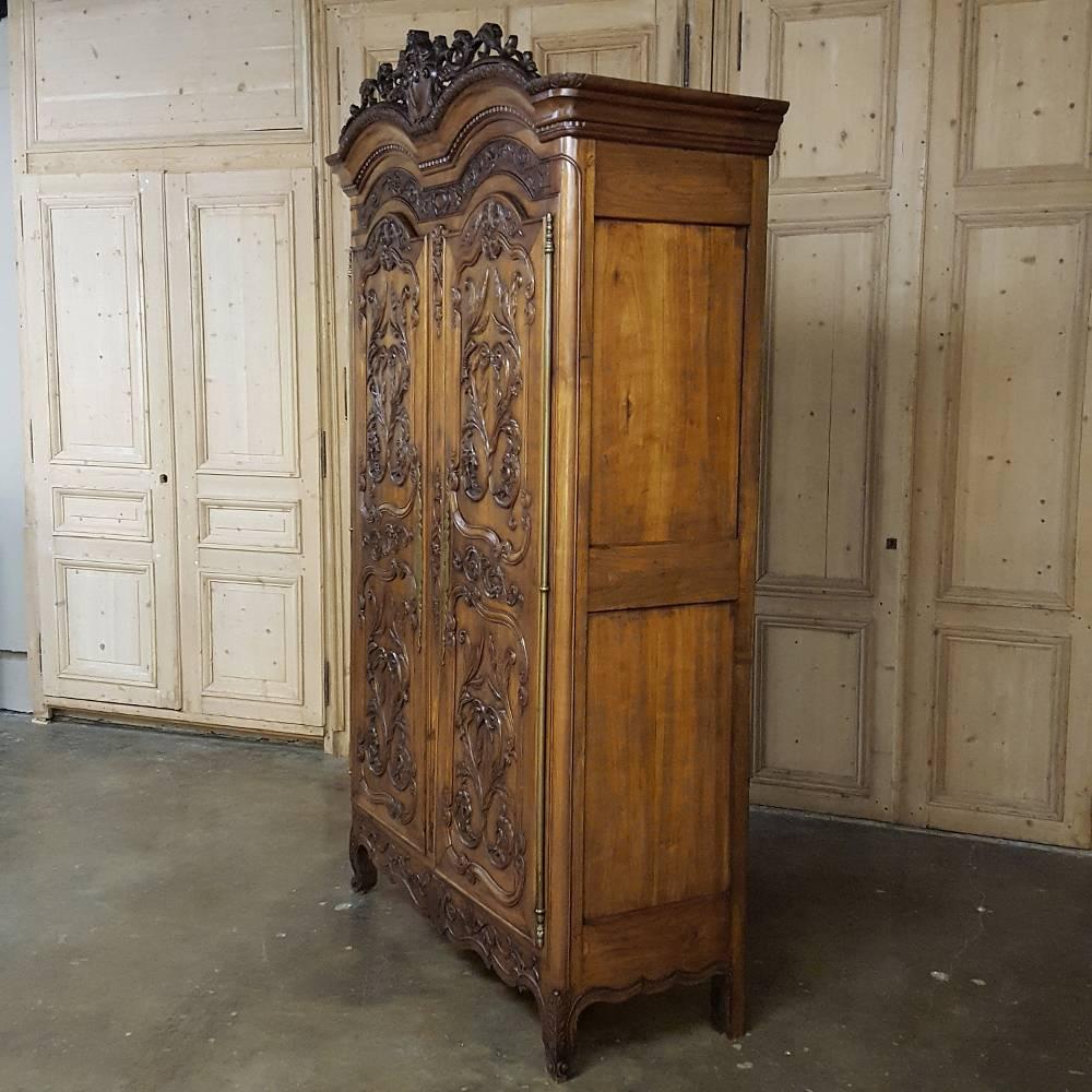 Late 18th Century 18th Century Country French Normandie Applewood Armoire