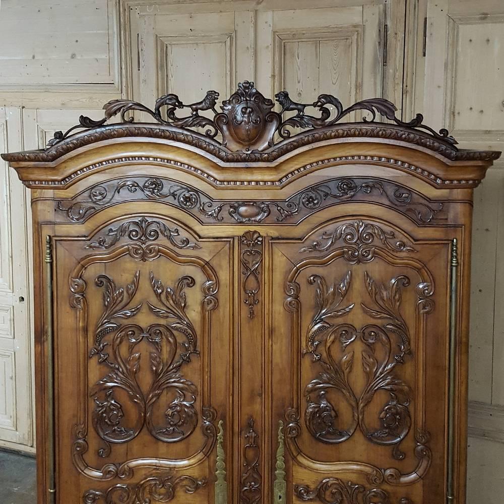 18th Century Country French Normandie Applewood Armoire 2