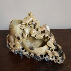 19th Century Oriental Hand-Carved Jade Stone Statue, circa 1880s