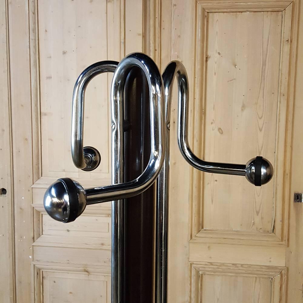 Mid-Century Modern Mid-Century Chrome and Carrara Marble Hat and Coat Rack