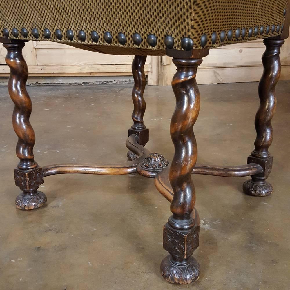 Set of Six Louis XIII Barley Twist Walnut Chairs 3