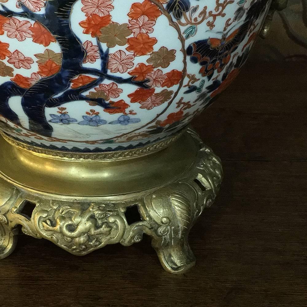 19th Century Hand-Painted Imari Vase with Bronze 5