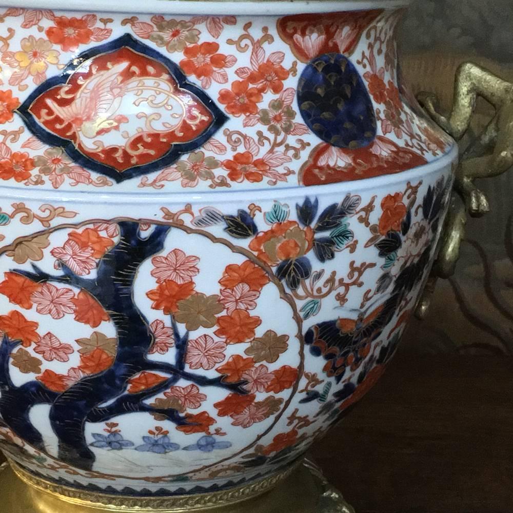 19th Century Hand-Painted Imari Vase with Bronze 2
