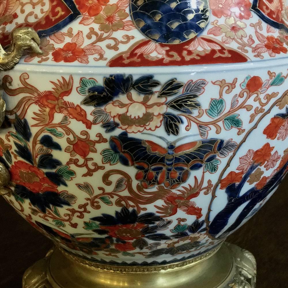 19th Century Hand-Painted Imari Vase with Bronze 4