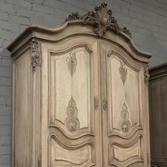 Pair 19th Century French Regence Stripped Oak Hand-Carved China Buffets