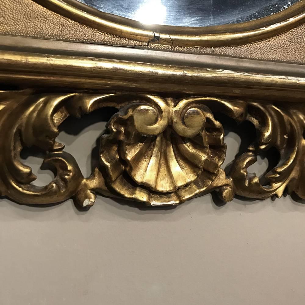 Late 19th Century 19th Century French Baroque Hand-Carved Giltwood Mirror, circa 1890 For Sale