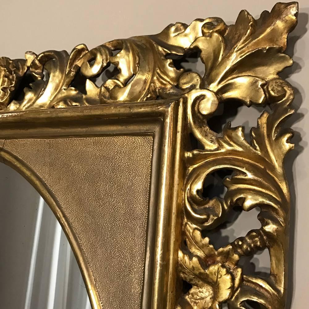 19th Century French Baroque Hand-Carved Giltwood Mirror, circa 1890 For Sale 2