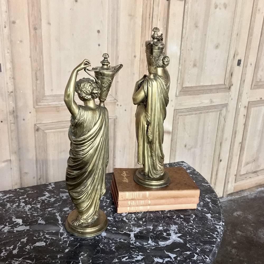 Pair of 19th Century French Neoclassical Caryatid Bronze Statues 1