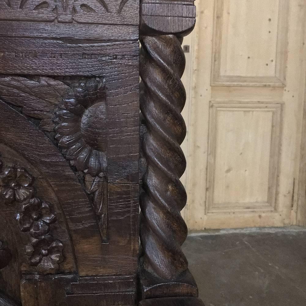 19th Century Hand-Carved German Renaissance Hall Bench 4