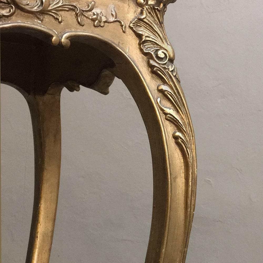 19th Century French Louis XV Giltwood End Table 4