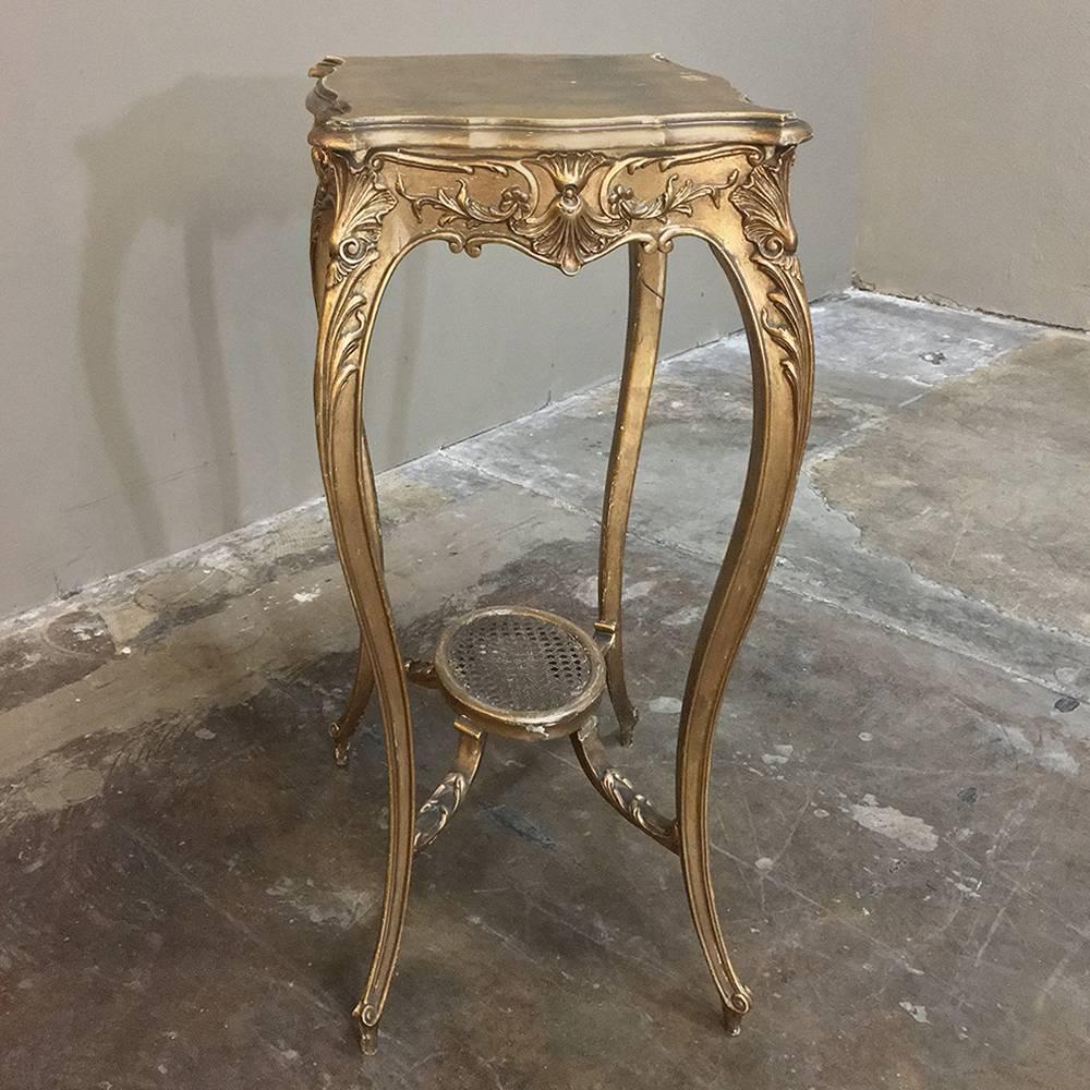 19th Century French Louis XV Giltwood End Table 3