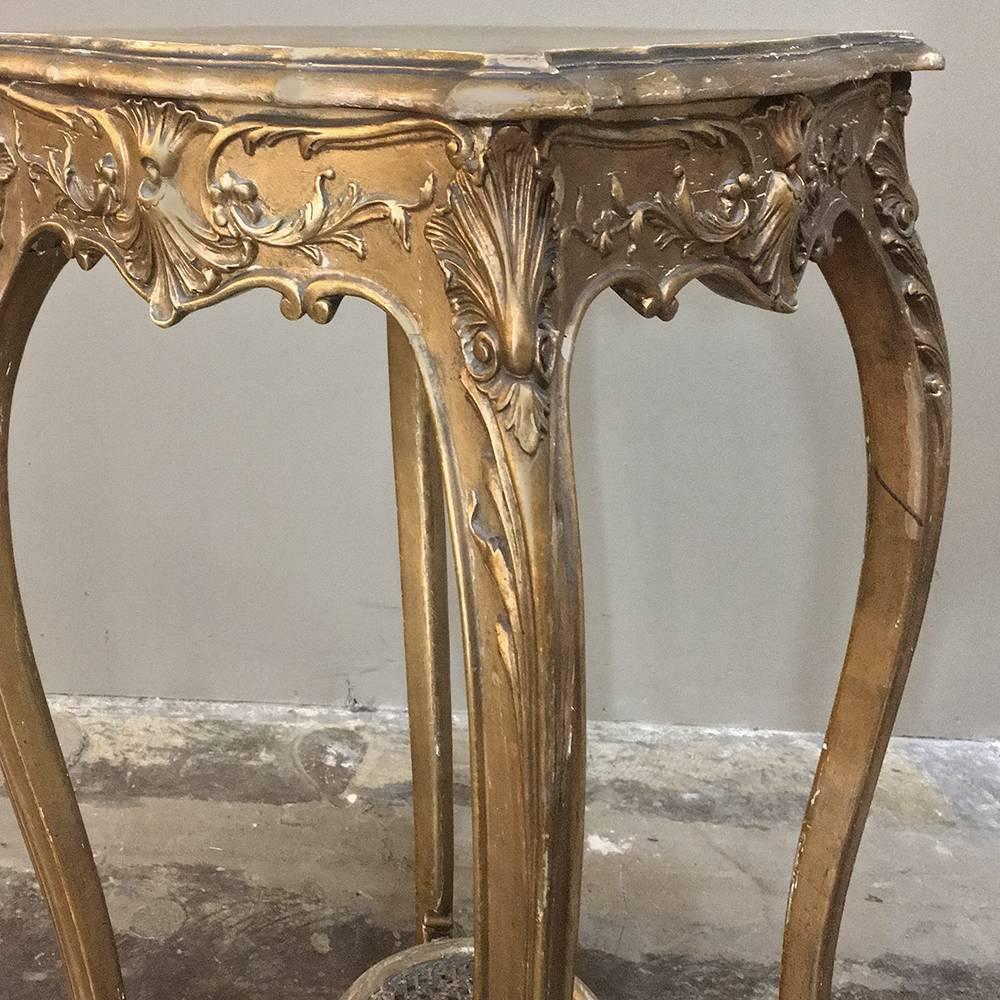 19th Century French Louis XV Giltwood End Table 2