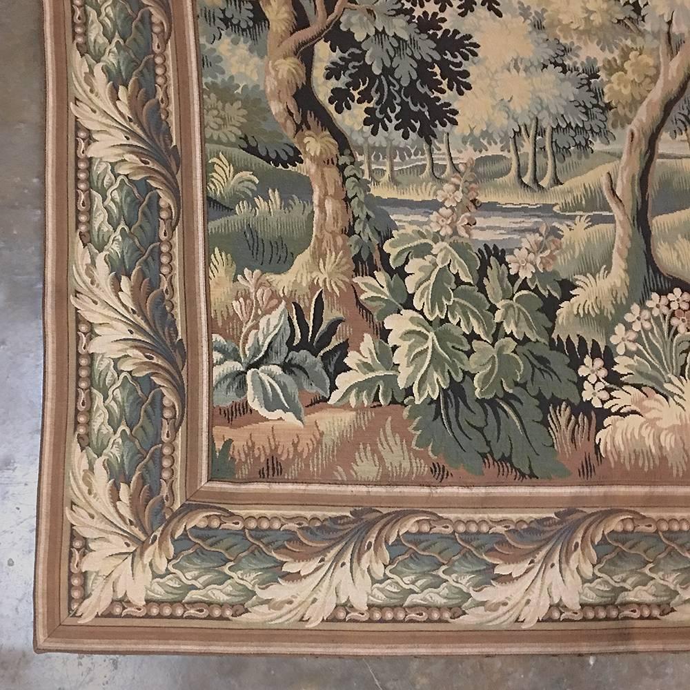 French Grand Antique Belgian Renaissance Very Fine Woven Wool Gobelins Tapestry