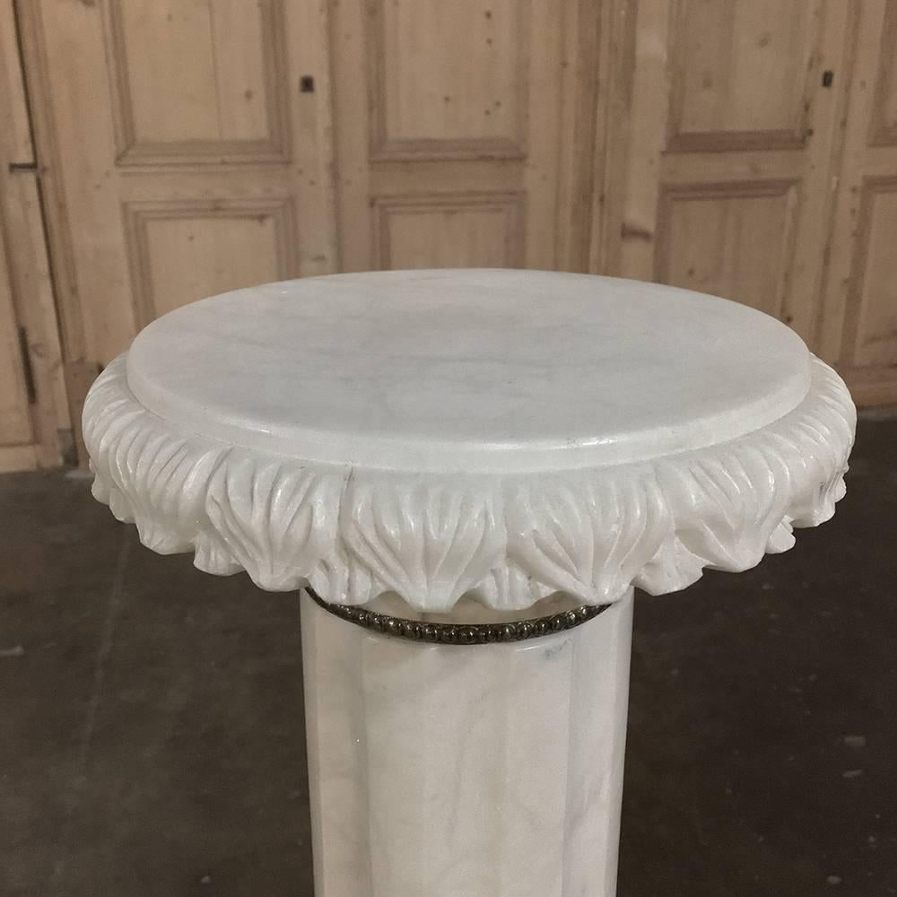 19th Century French Neoclassical Carrara Marble Pedestal 3