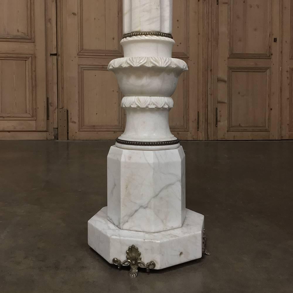 Late 19th Century 19th Century French Neoclassical Carrara Marble Pedestal