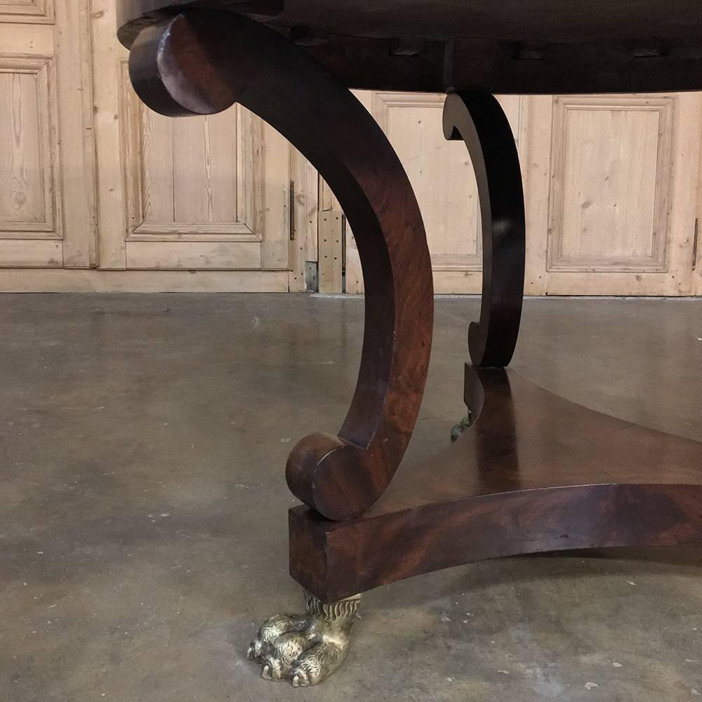 Mid-19th Century 19th Century English Regency Period Mahogany Claw Foot Centre Table