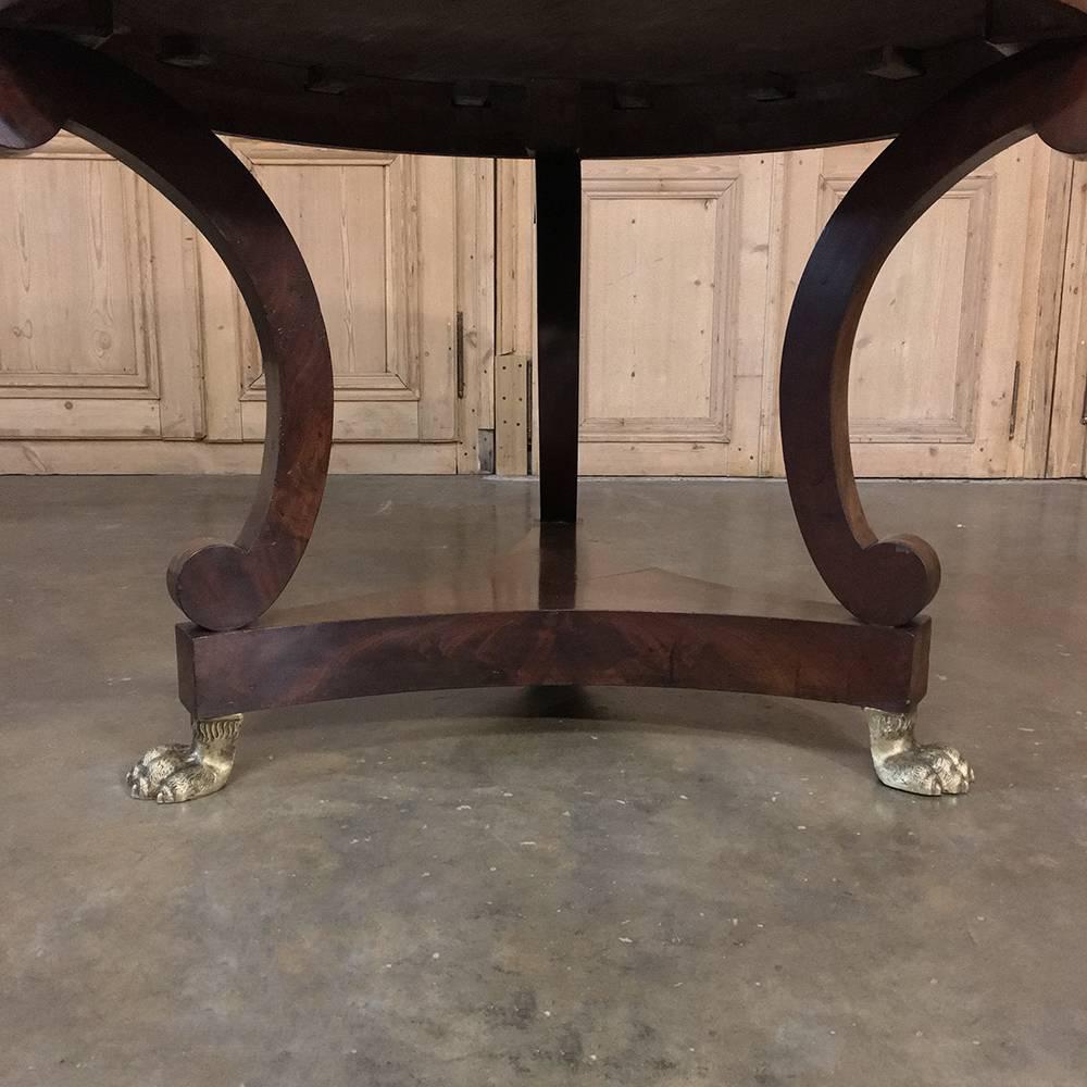 19th Century English Regency Period Mahogany Claw Foot Centre Table 1