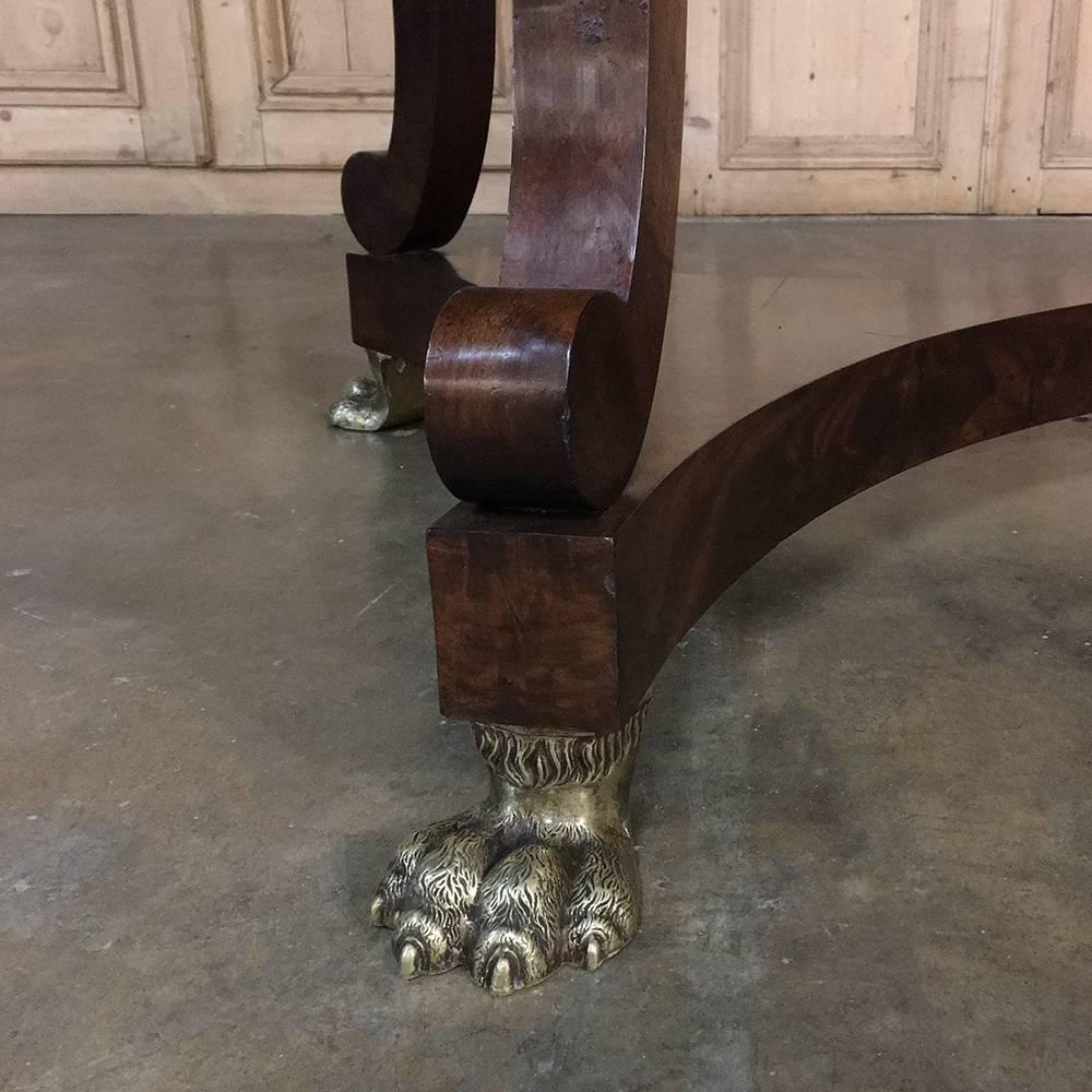 19th Century English Regency Period Mahogany Claw Foot Centre Table 3