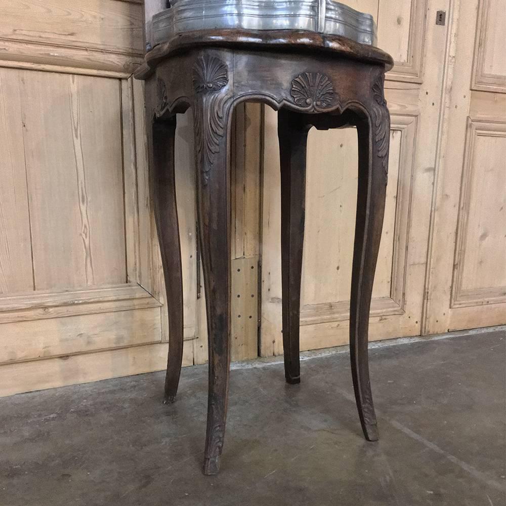 18th Century Pewter Wall Fountain with Cherrywood Stand 4