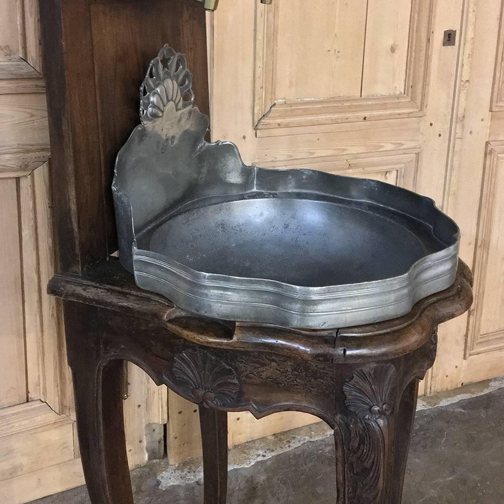 18th Century Pewter Wall Fountain with Cherrywood Stand 2