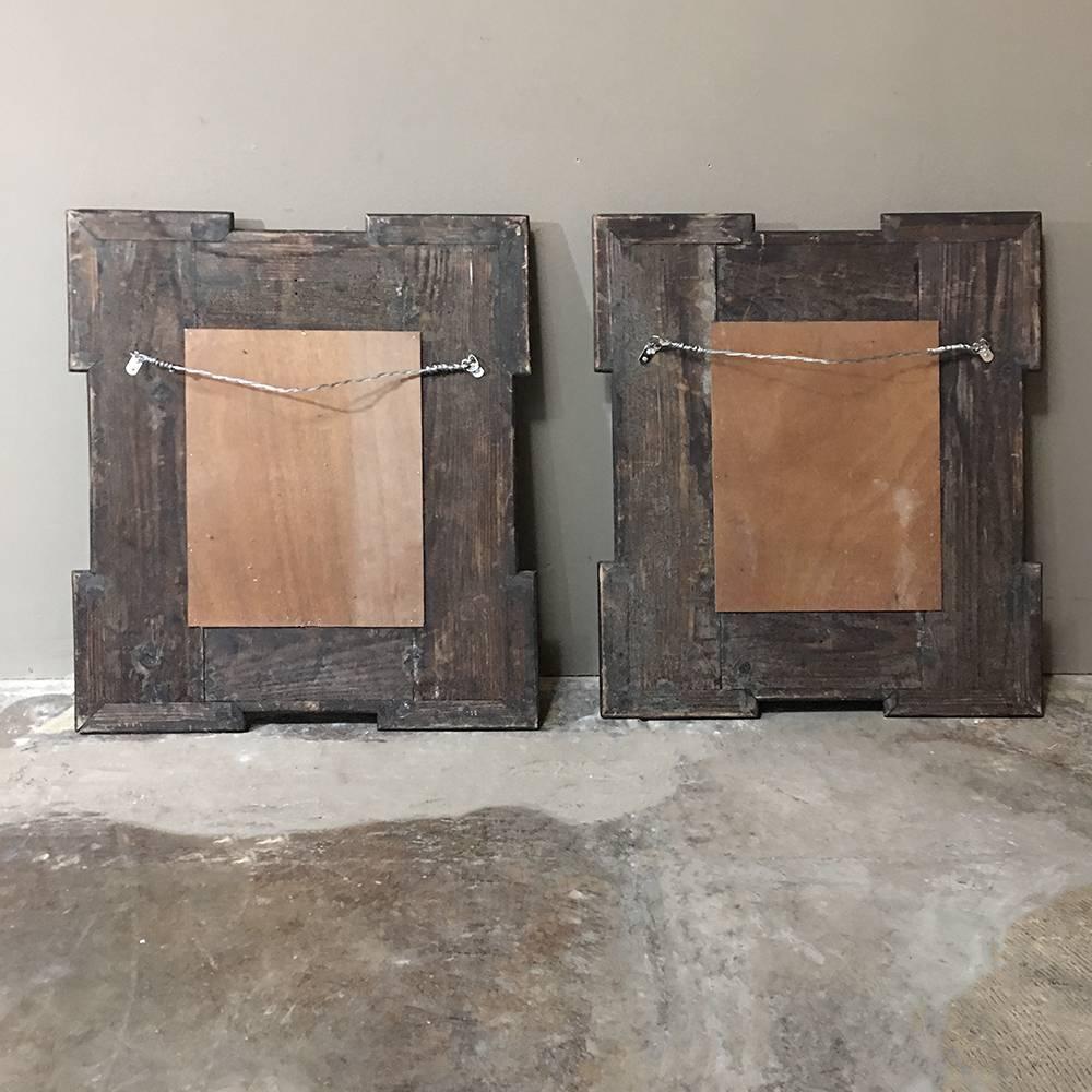Pair of 19th Century Mirrors with Hand-Carved Frames 5