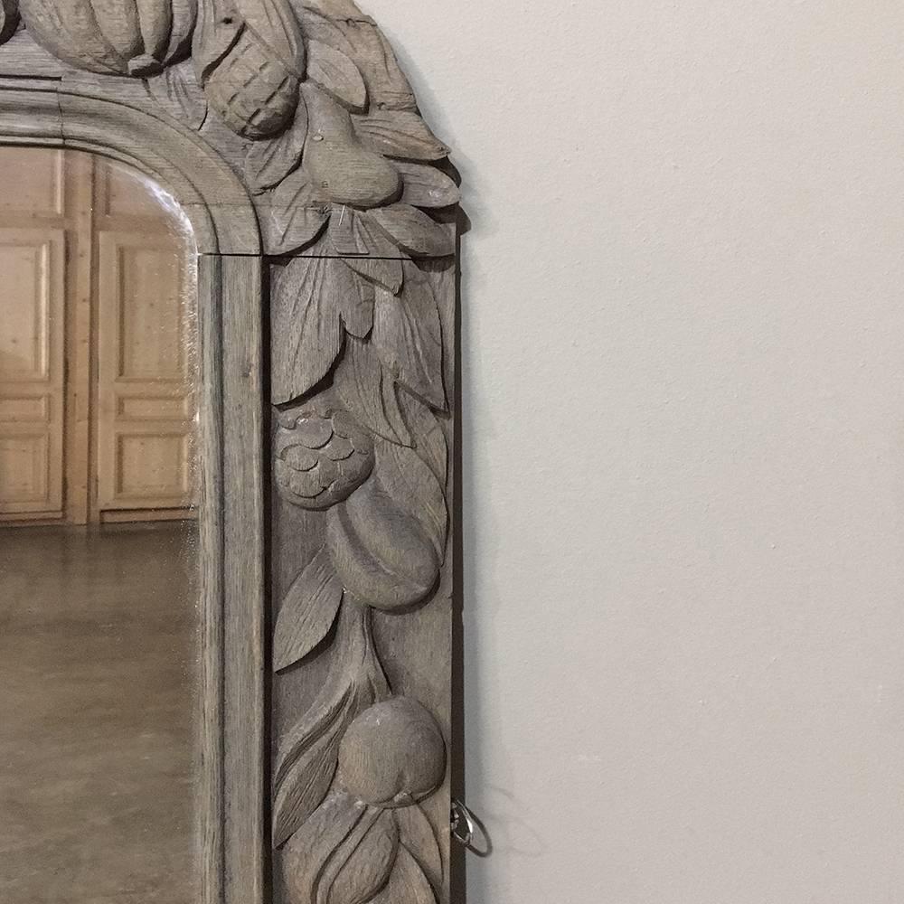 French 19th Century Flemish Renaissance Carved Wood Mirror