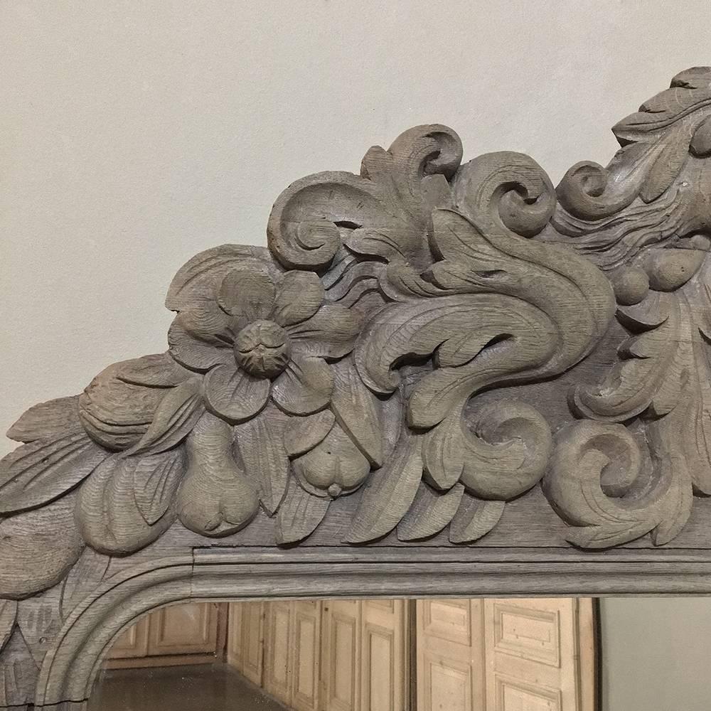 Hand-Carved 19th Century Flemish Renaissance Carved Wood Mirror