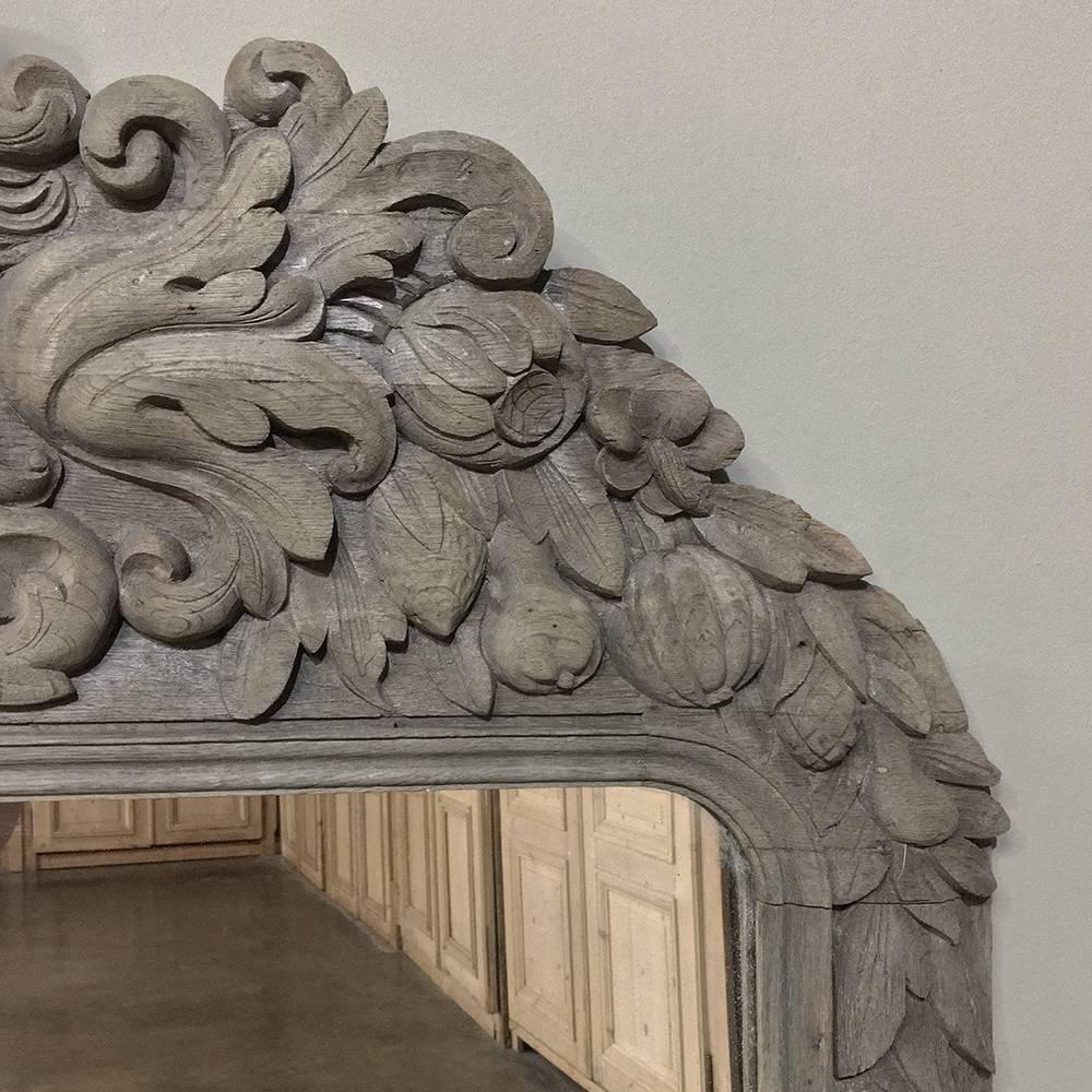 19th Century Flemish Renaissance Carved Wood Mirror 1