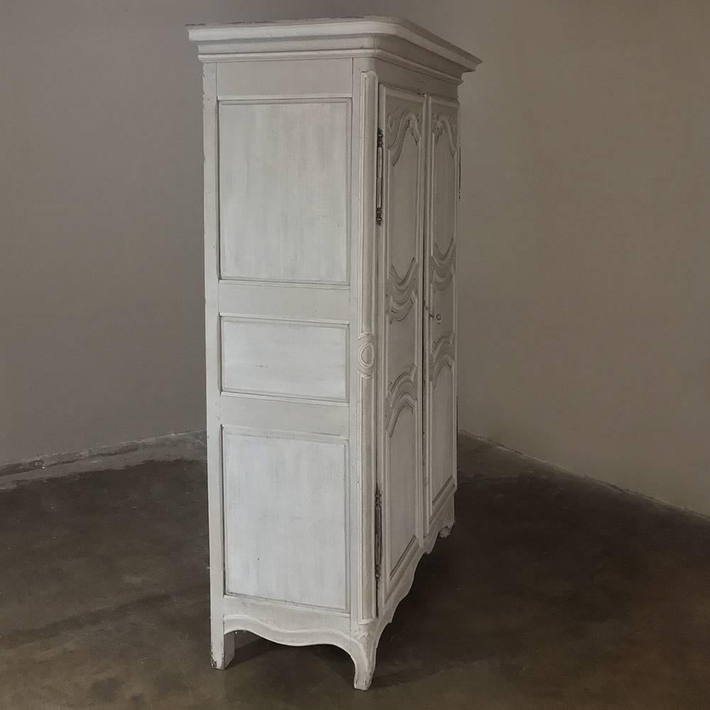 18th Century Painted Country French Armoire In Excellent Condition In Dallas, TX