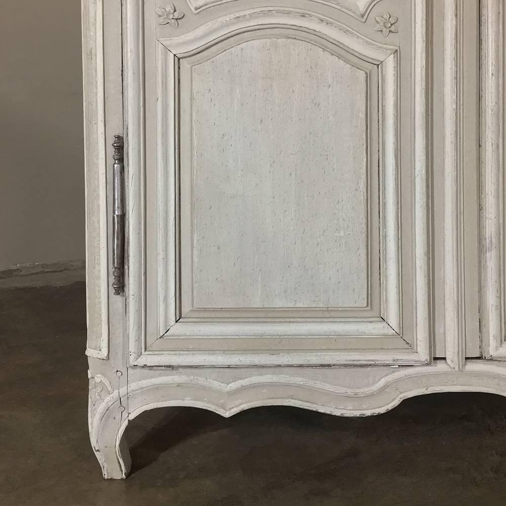 18th Century Painted Country French Armoire 1