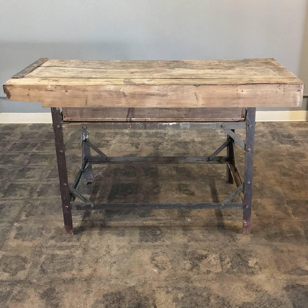 Antique Industrial Work Table 1