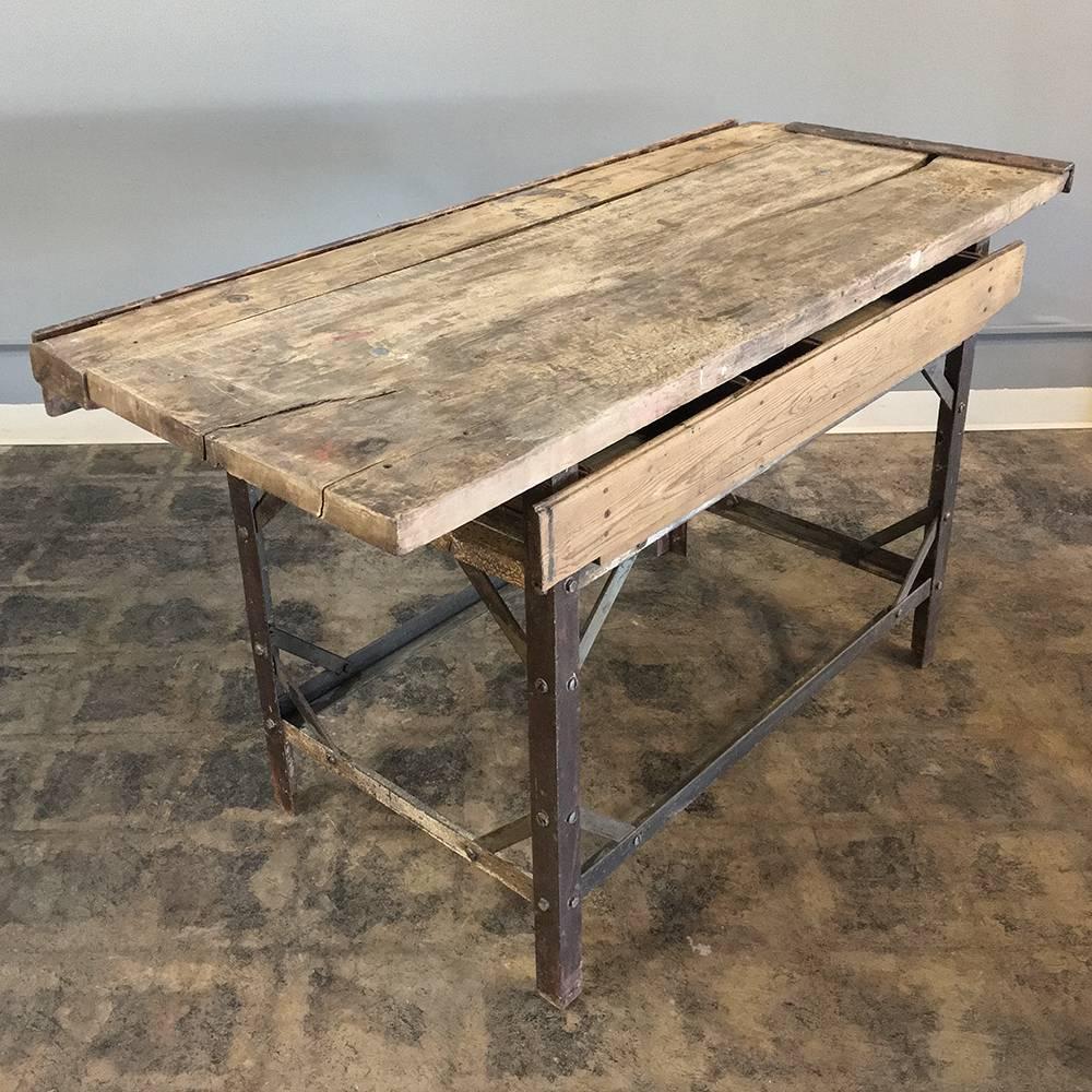 Antique Industrial Work Table 2