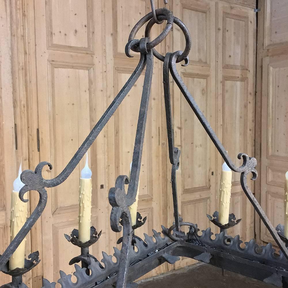 Antique Wrought Iron Chandelier 3