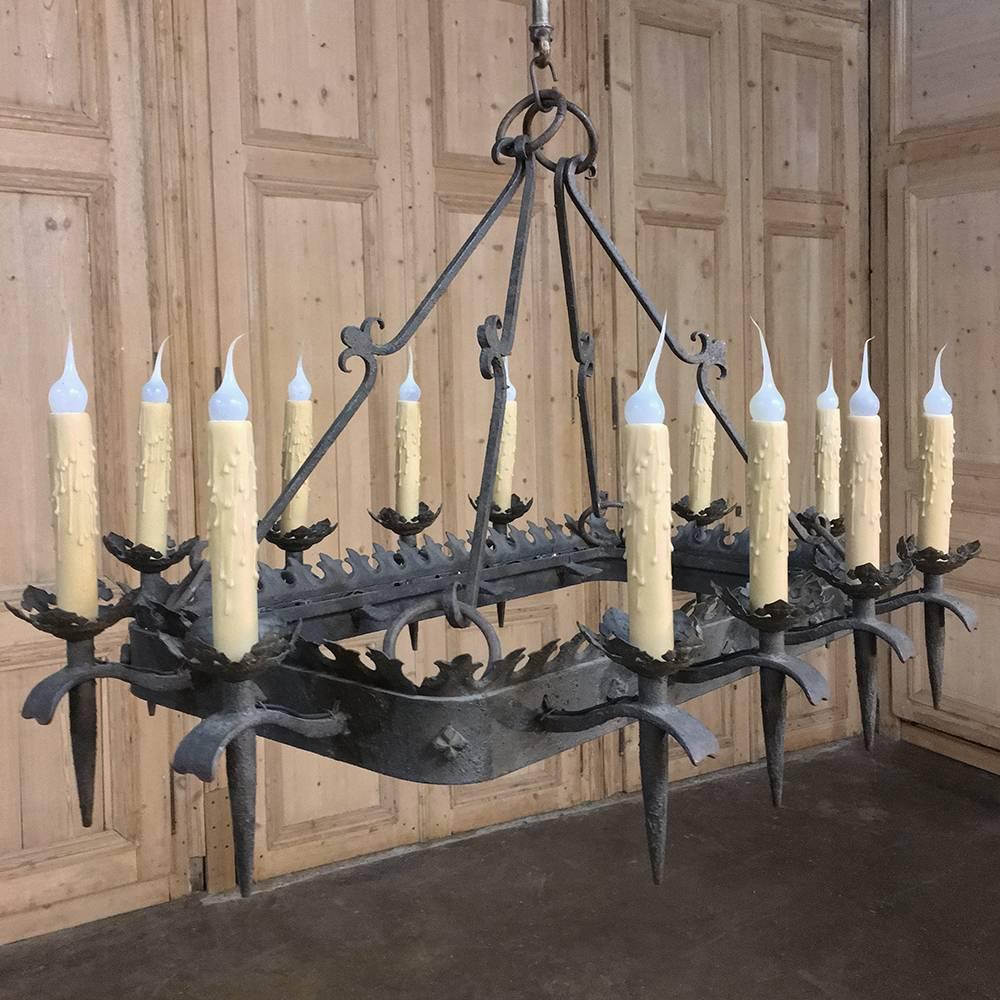 Antique Wrought Iron Chandelier 2