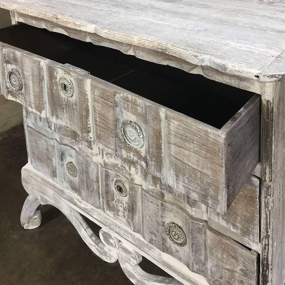 19th century Country French painted, whitewashed commode is perfect for the 