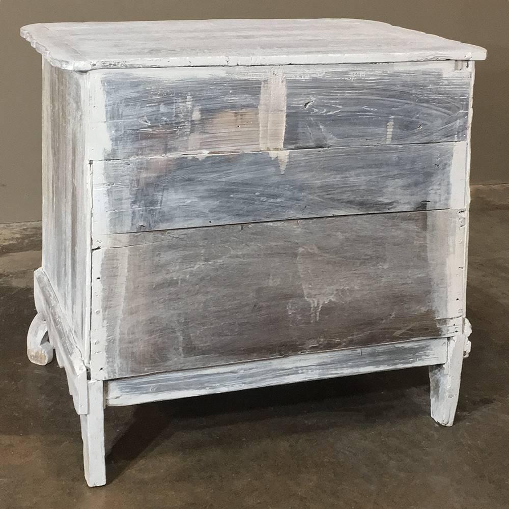 19th Century Country French Painted, Whitewashed Commode 4