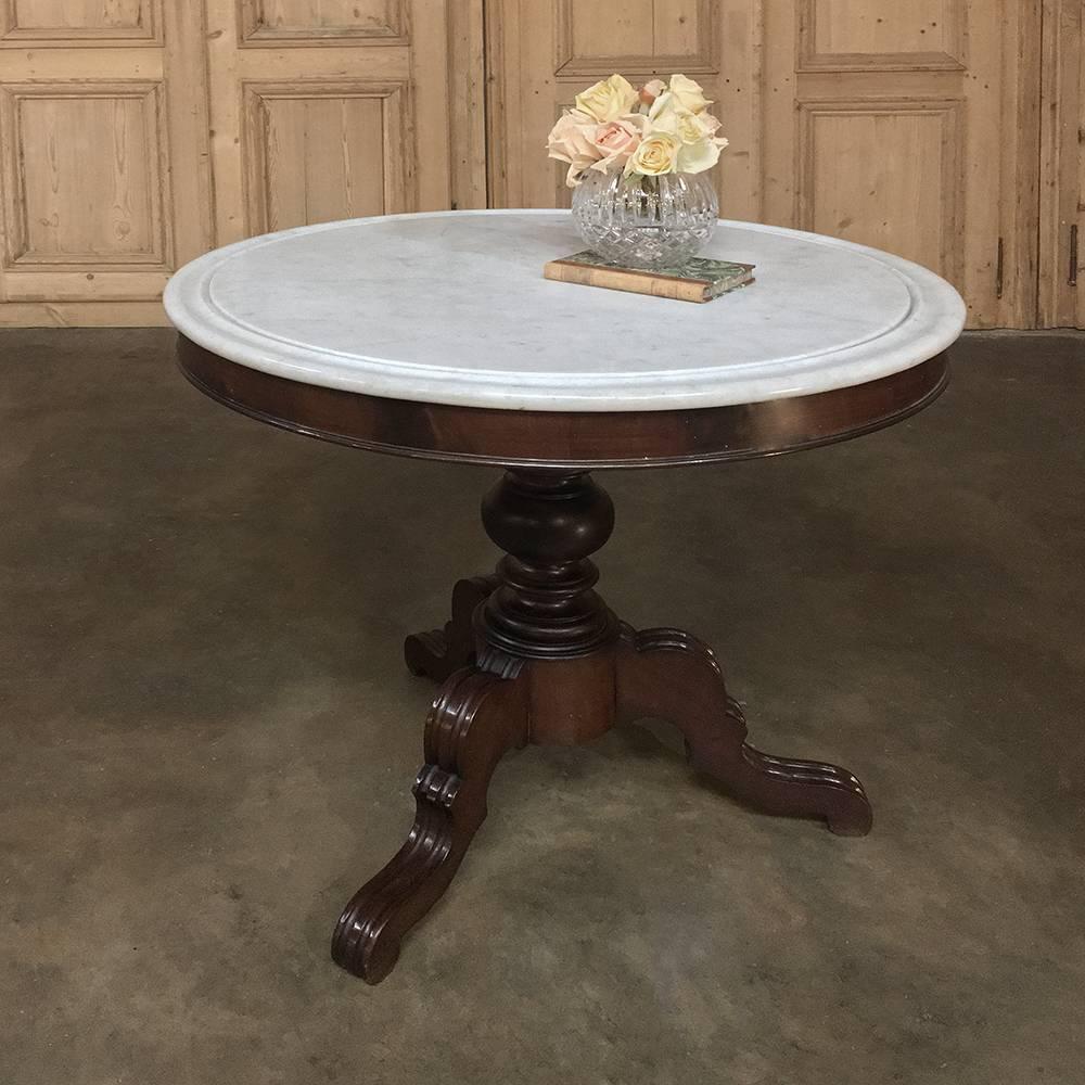 19th Century French Louis Philippe Marble-Top Centre Table 4