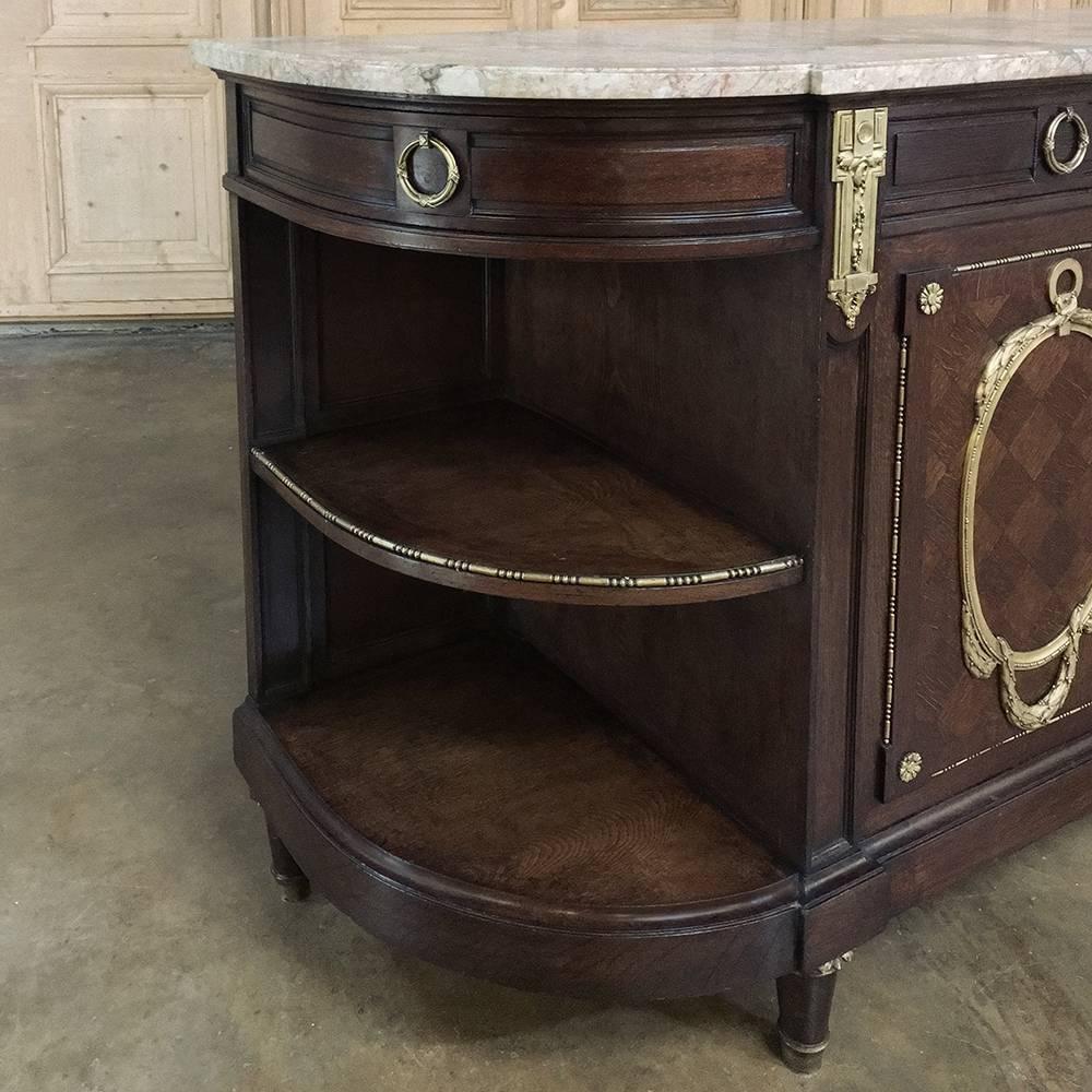 Late 19th Century 19th Century French Louis XVI Marble-Top Buffet with Bronze Ormolu