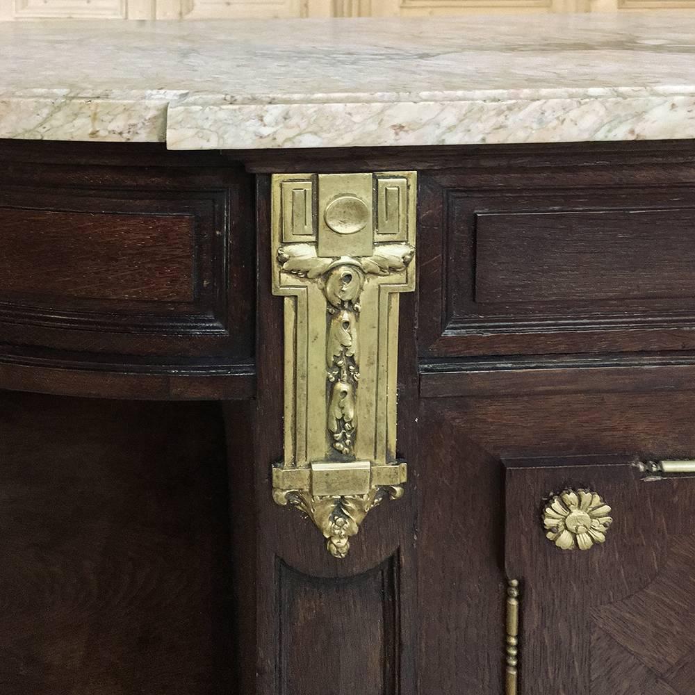 19th Century French Louis XVI Marble-Top Buffet with Bronze Ormolu 3