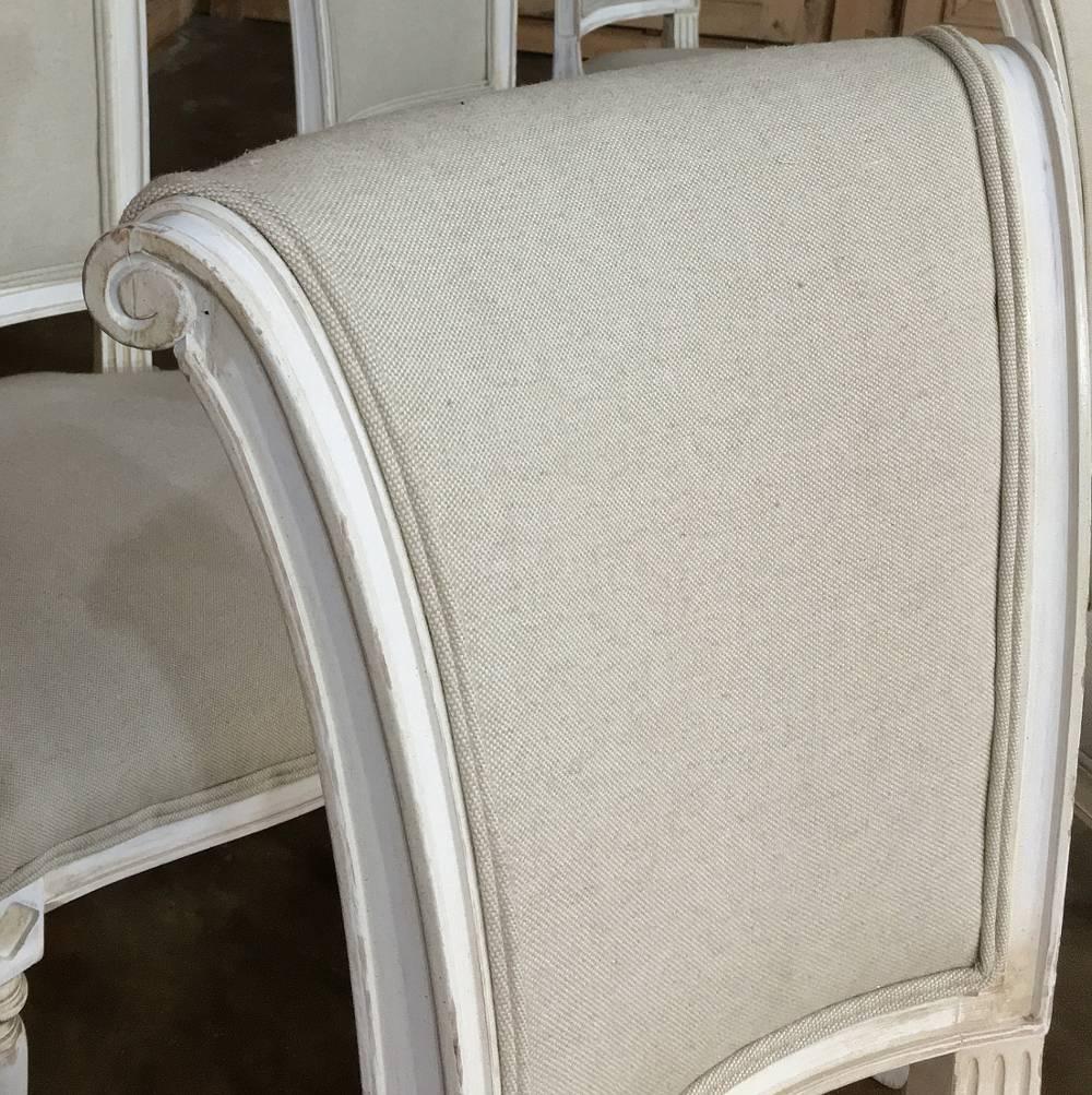 Set of 12 Antique Painted French Directoire Chairs In Excellent Condition In Dallas, TX