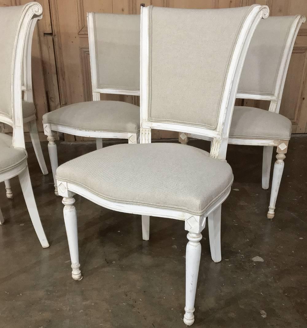 Set of 12 Antique Painted French Directoire Chairs 2