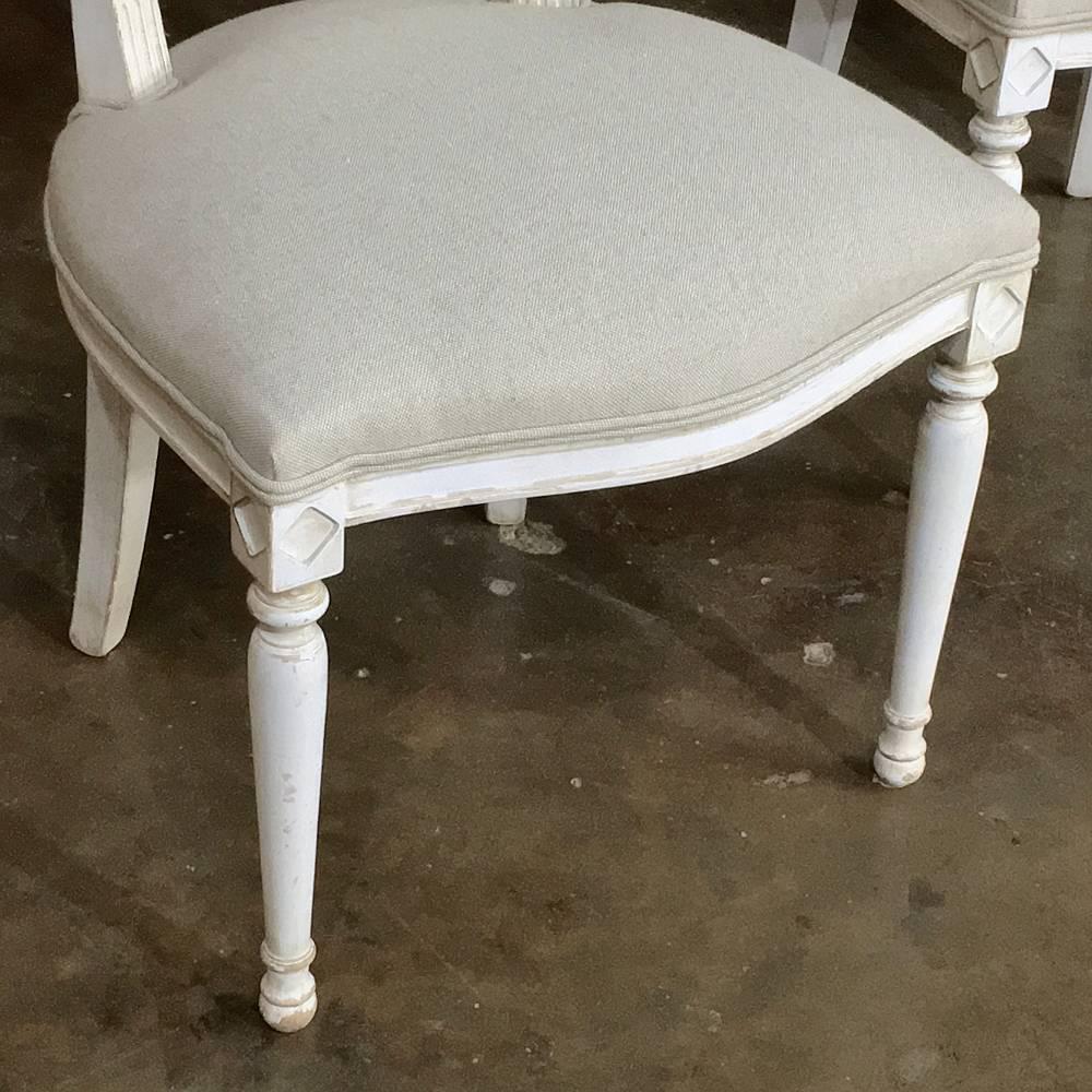 Early 20th Century Set of 12 Antique Painted French Directoire Chairs