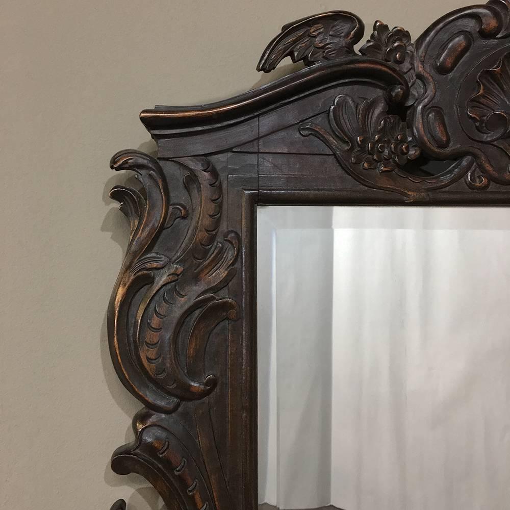 19th Century French Regence Style Carved Wood Mirror 1