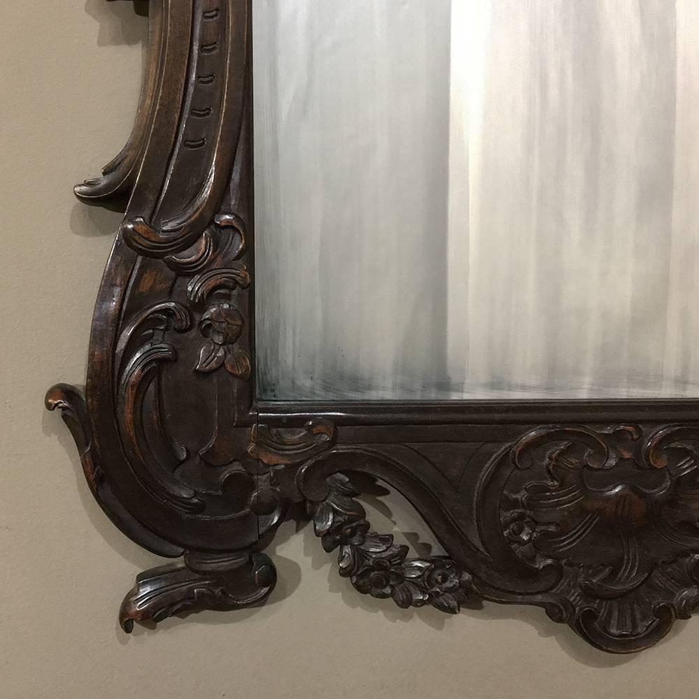 19th Century French Regence Style Carved Wood Mirror 2