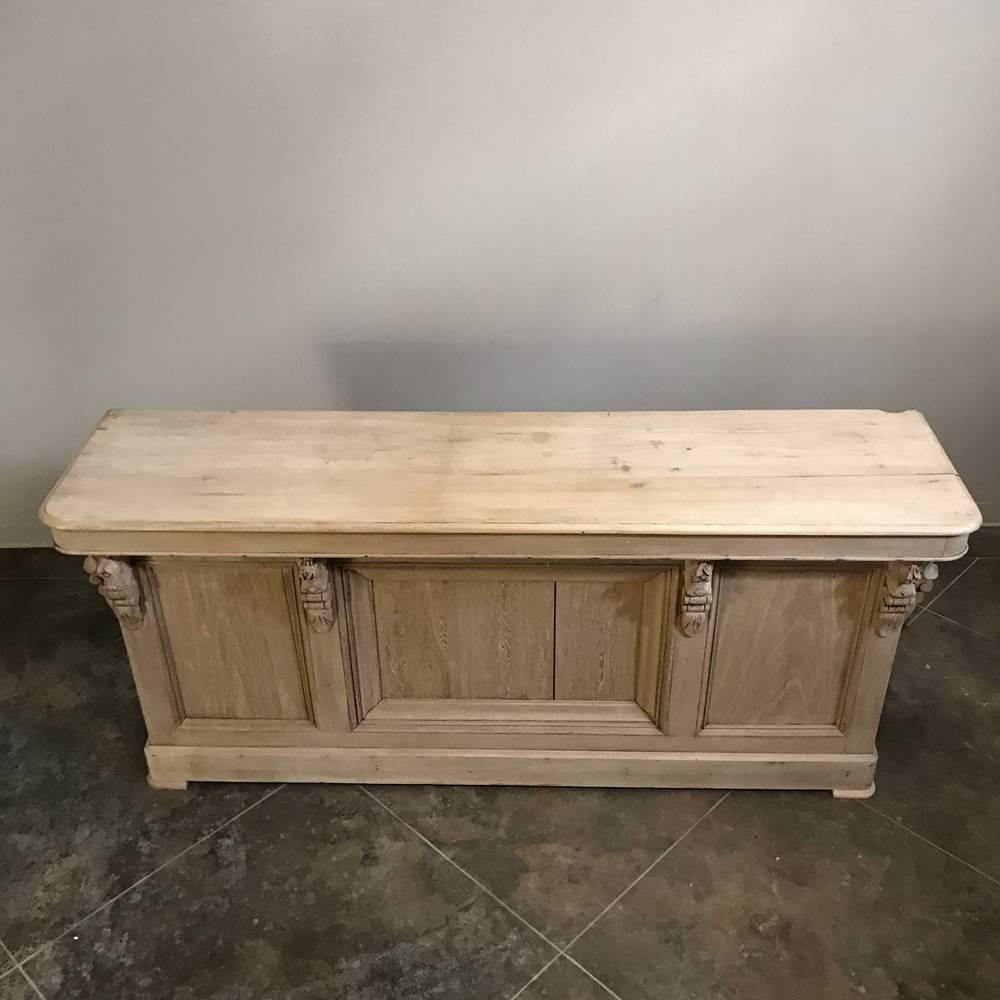 Antique 19th Century French Oak Store Counter 1