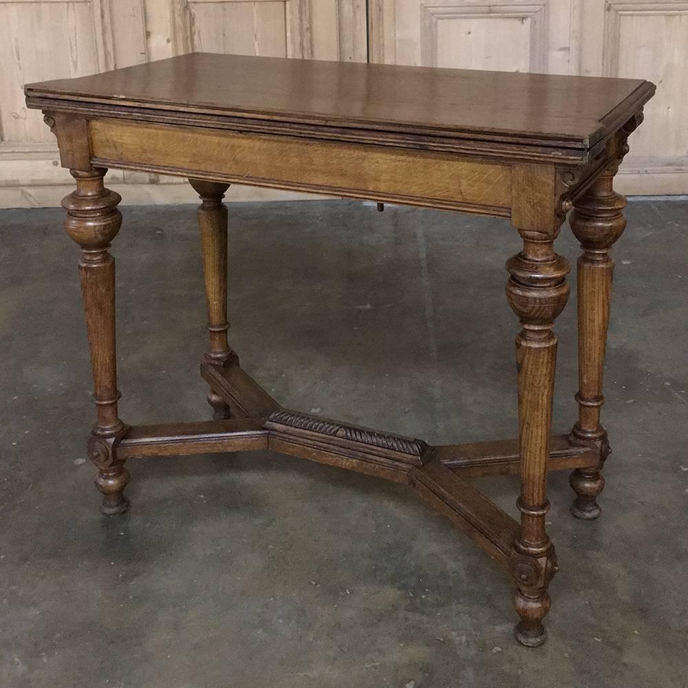 19th Century French Henri II Oak Game Table 4